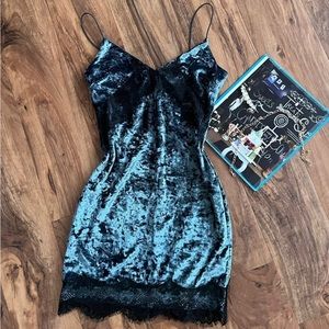 Cami Strap Velvet Dress